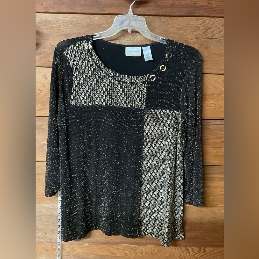 Alford dinner Women 1X Top - Black Gold Sparklingly